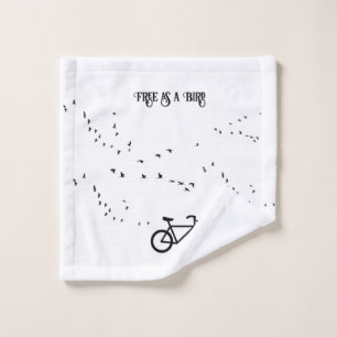 Cycling Life, free as a bird customisable Wash Cloth