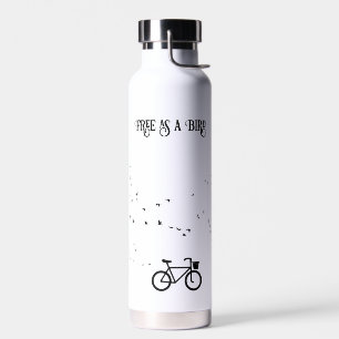 Cycling Life, free as a bird customisable Water Bottle