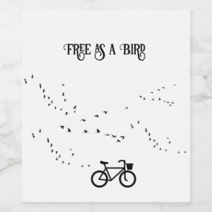 Cycling Life, free as a bird customisable Wine Label