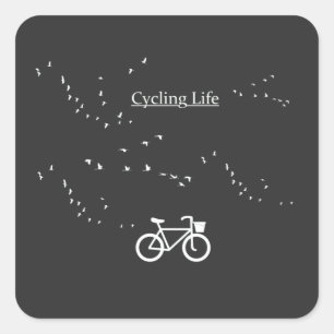 Cycling Life, free as a bird Square Sticker