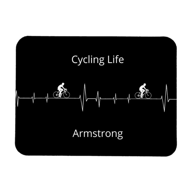 Cycling Life, Heartbeat customisable Magnet (Horizontal)