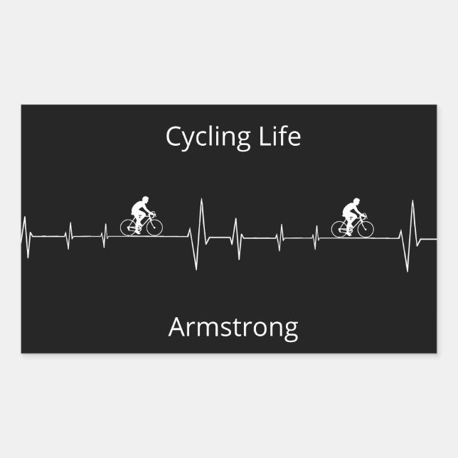 Cycling Life, Heartbeat customisable Rectangular Sticker (Front)