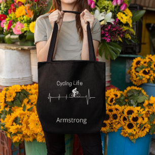 Cycling Life, Heartbeat customisable Tote Bag