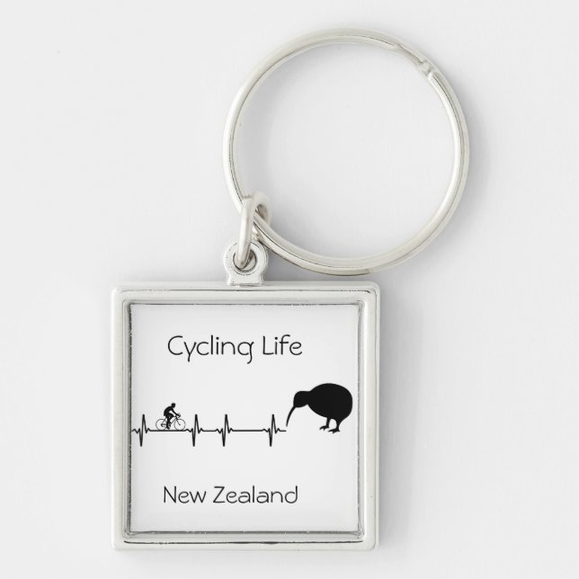 Cycling Life, New Zealand customisable Key Ring (Front)