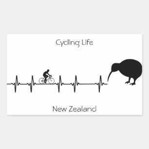 Cycling Life, New Zealand customisable Rectangular Sticker