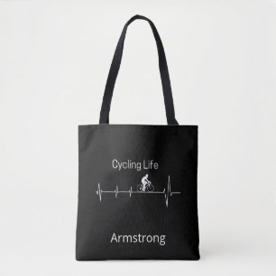 Cycling Life Personalised Heartbeat Design Tote Bag
