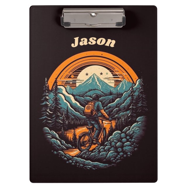 Cycling Life, retro customisable Clipboard (Front)