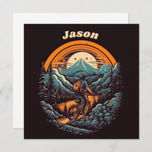 Cycling Life, retro customisable Invitation