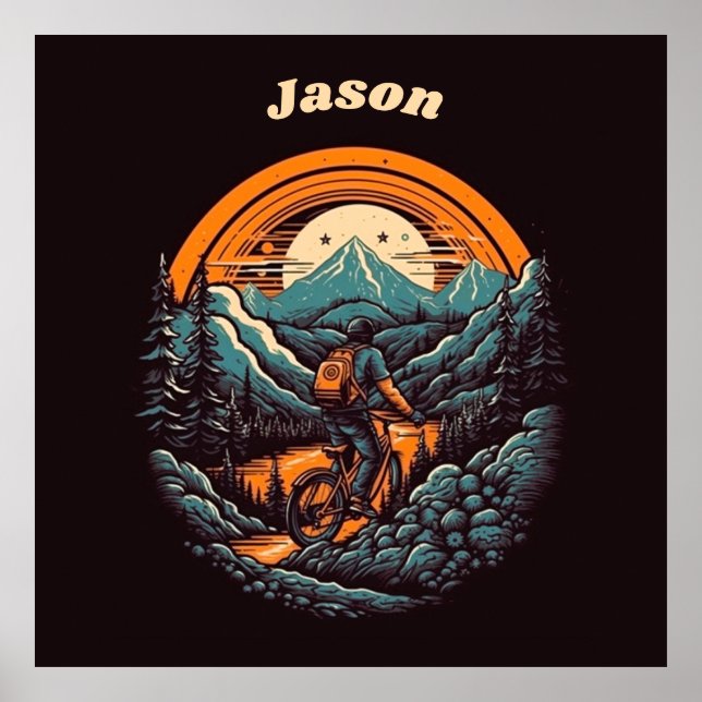 Cycling Life, retro customisable Poster (Front)