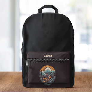 Cycling Life, retro customisable Printed Backpack