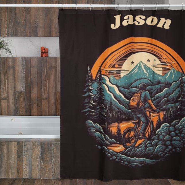Cycling Life, retro customisable Shower Curtain (Creator Uploaded)