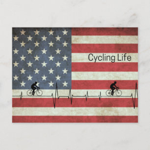 Cycling Life, Stars and Stripes Postcard