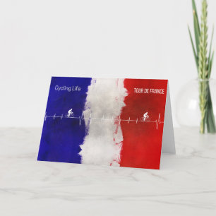 Cycling Life Tour de France Heartbeat French Flag  Card