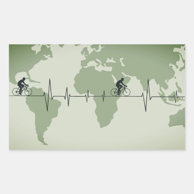 Cycling Life, world traveller Rectangular Sticker (Front)
