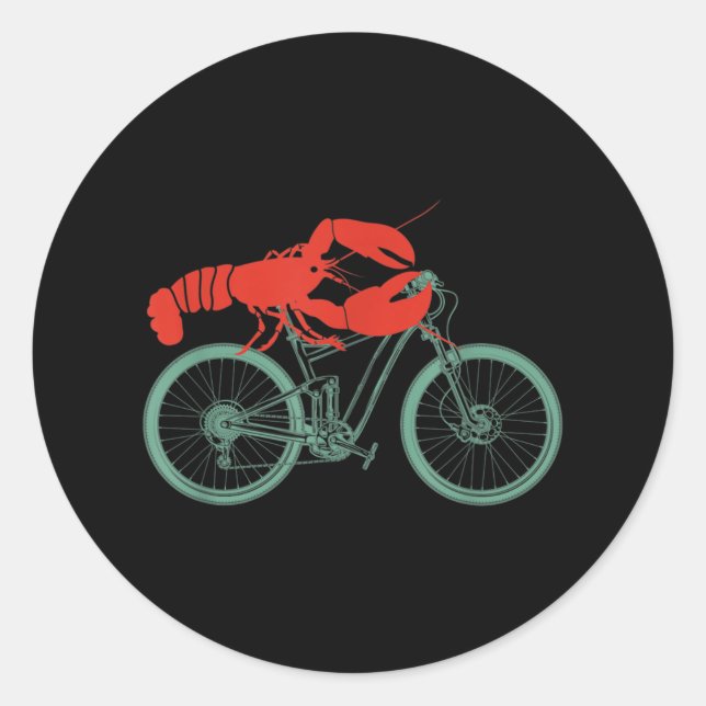 Cycling Lobster MTB Cycologist Funny Cyclist Classic Round Sticker (Front)