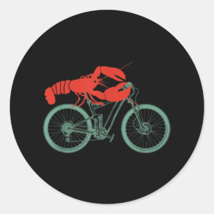 Cycling Lobster MTB Cycologist Funny Cyclist Classic Round Sticker