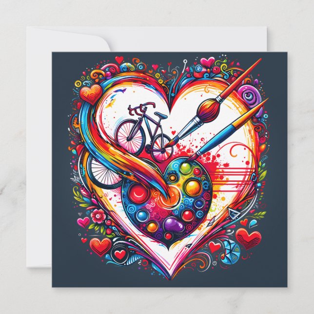 Cycling Love Valentine’s Day Gift Holiday Card (Front)