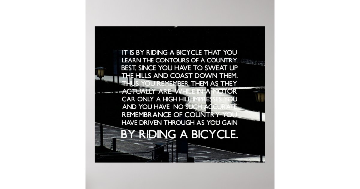 Cycling motivational Poster. Poster | Zazzle.co.uk
