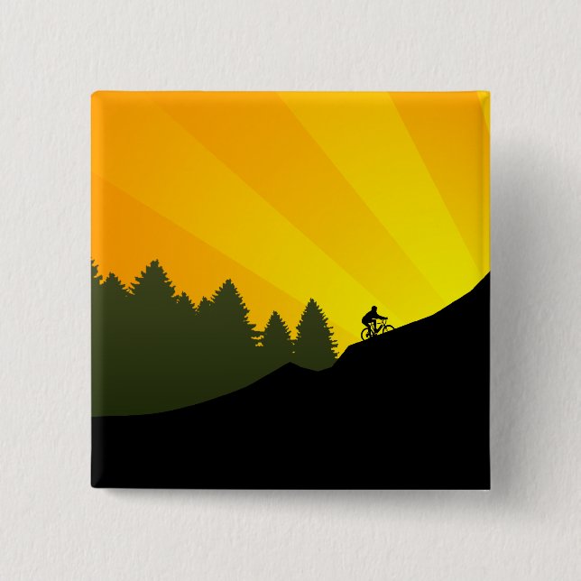 cycling : mountain rayz : 15 cm square badge (Front)