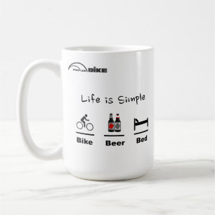 Cycling Mug - Life is Simple - Bike - Beer - Bed