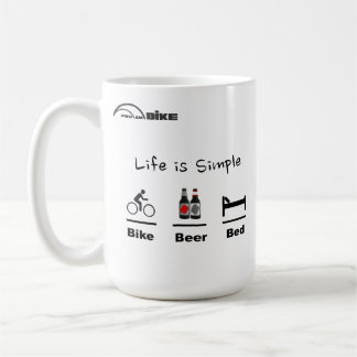 Cycling Mug - Life is Simple - Bike - Beer - Bed