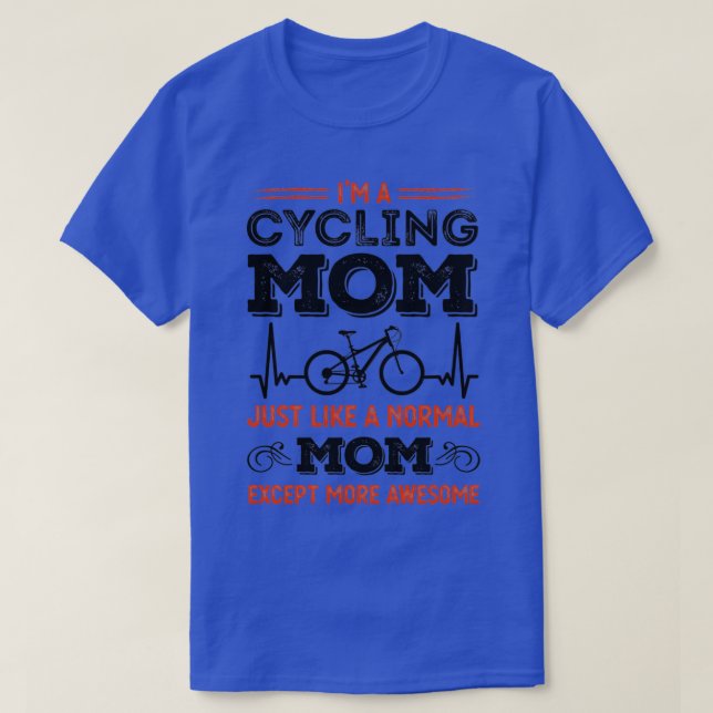 Cycling Mum Heartbeat Awesome Cycle Gift T-Shirt (Design Front)