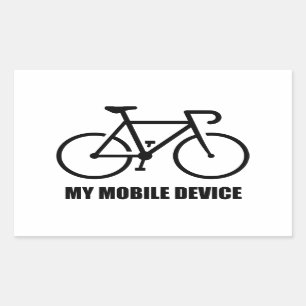 Cycling, My Mobile Device Rectangular Sticker