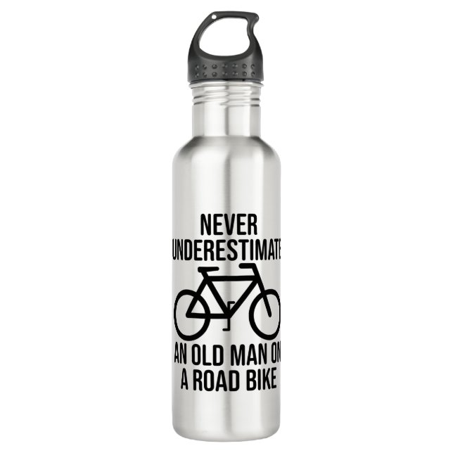 Cycling never understimate An old Man 710 Ml Water Bottle (Front)
