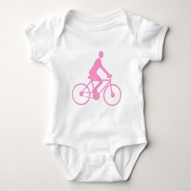 Cycling - Pink Baby Bodysuit (Front)