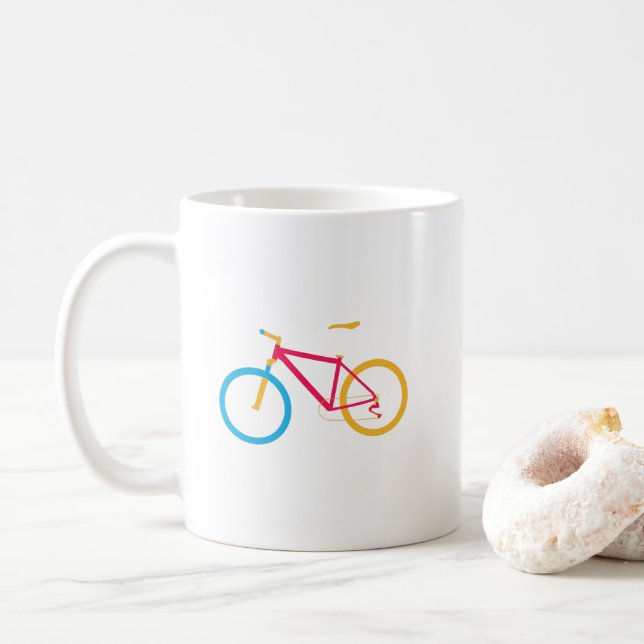 Cycling Popart for Cyclists and Bikers Coffee Mug (With Donut)