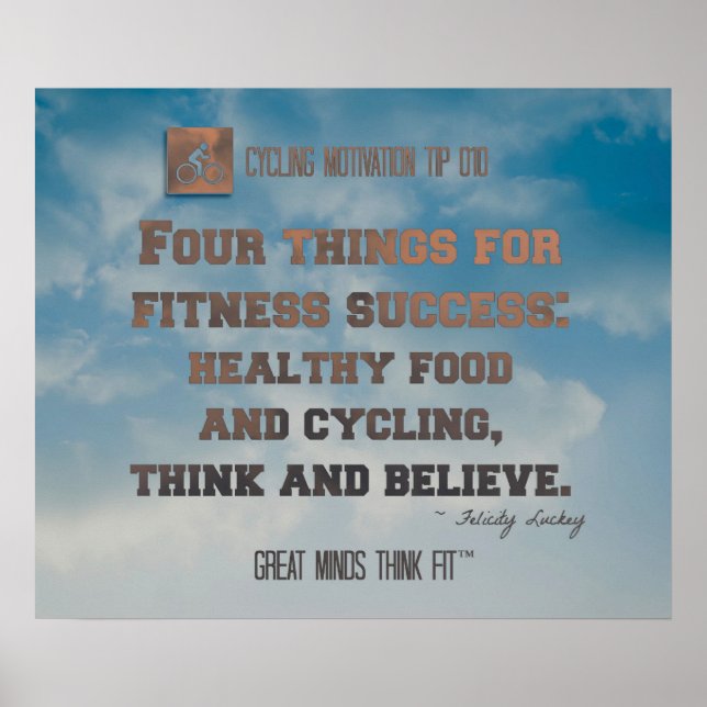 Cycling Poster with Blue Sky and Quote 010 (Front)