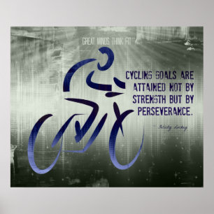 Cycling Poster with Perseverance Quote