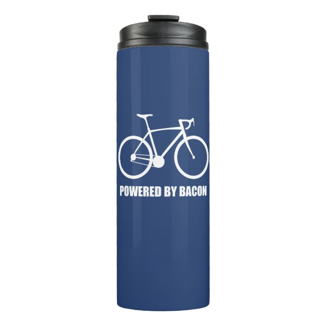 Cycling Powered By Bacon Thermal Tumbler (Front)