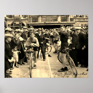 Cycling Race Paris Roubaix 1900 Color Redux Poster