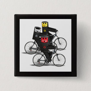 Cycling Recycle Bins 15 Cm Square Badge