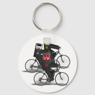 Cycling Recycle Bins Key Ring