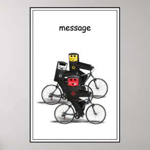 Cycling Recycle Bins Poster