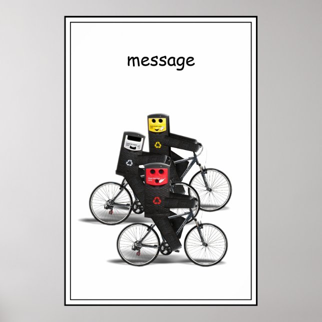Cycling Recycle Bins Poster (Front)