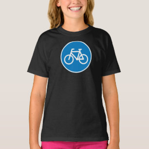 Cycling Road Sign Girls T-Shirt