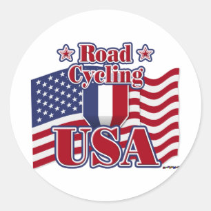 Cycling Road USA Classic Round Sticker