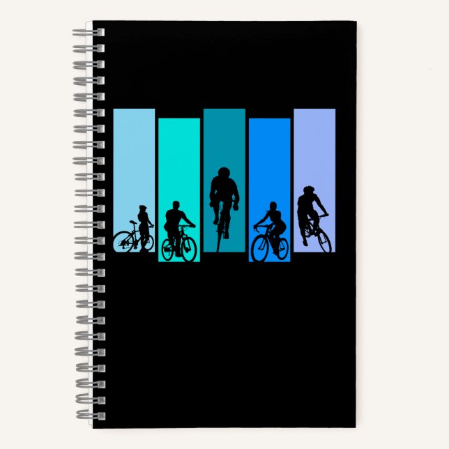 Cycling Silhouette Sports Notebook (Front)