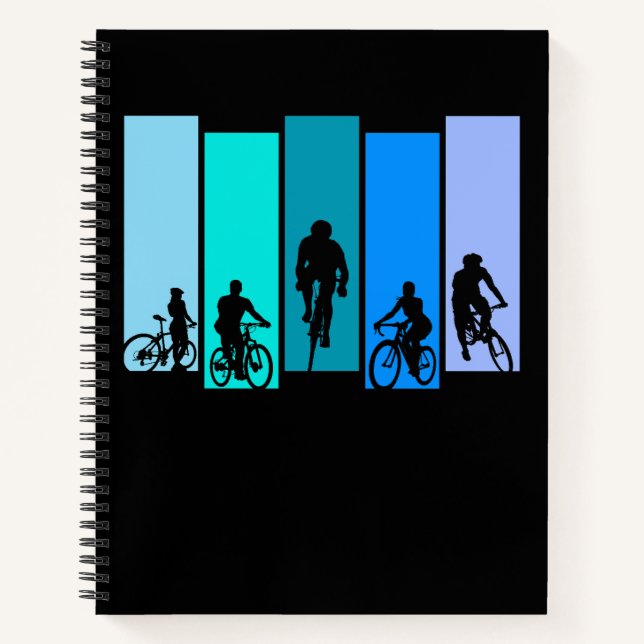 Cycling Silhouette Sports Notebook (Front)