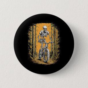 Cycling Skeleton Mountain Bike Cyclist Skeleton Ha 6 Cm Round Badge