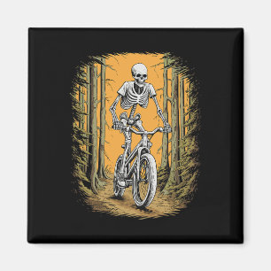 Cycling Skeleton Mountain Bike Cyclist Skeleton Ha Magnet