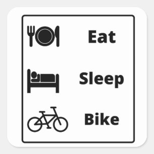 Cycling square sticker