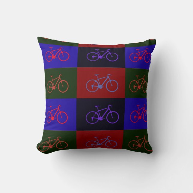 cycling ~ squared bikes cushion (Front)