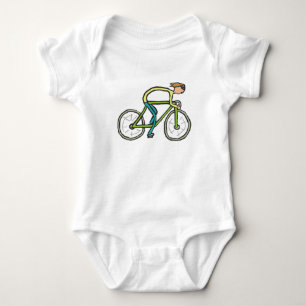 Cycling Stickman Baby Bodysuit