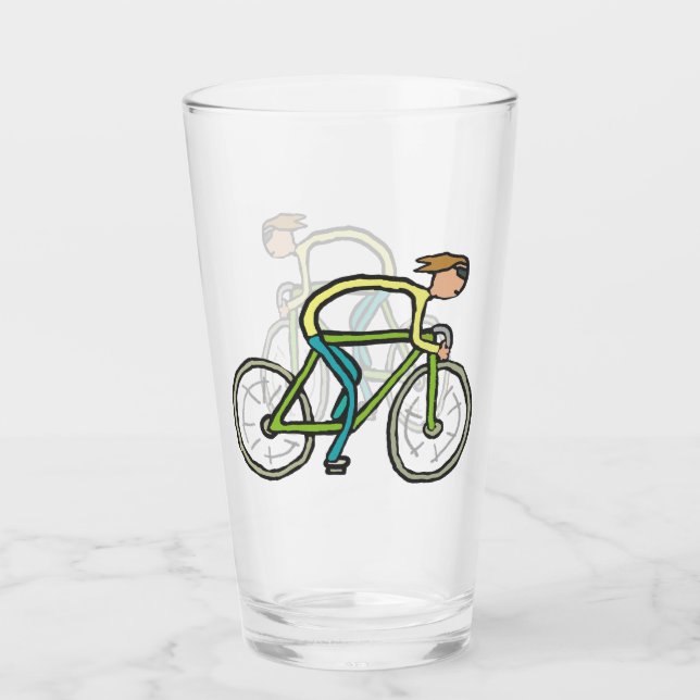 Cycling Stickman Glass (Front)
