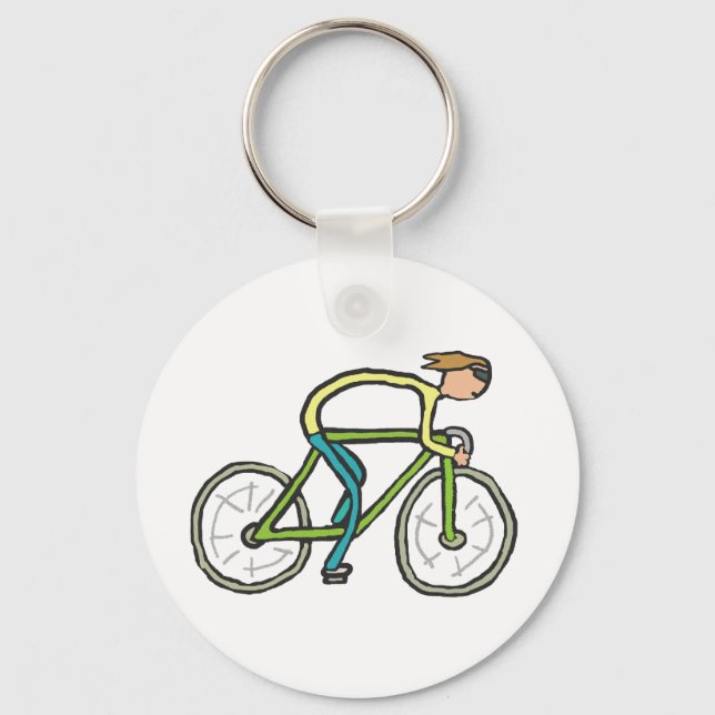 Cycling Stickman Key Ring (Front)