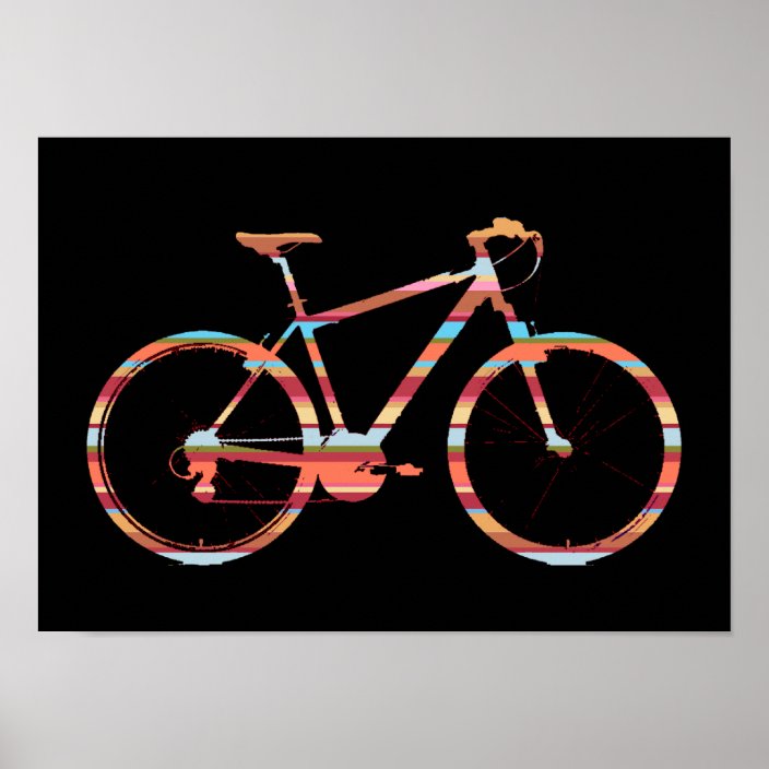 cycling striped-bicycle poster | Zazzle.co.uk